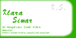 klara simar business card
